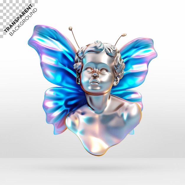PSD 3d holografische illustratie van een engel