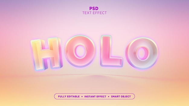 PSD 3d-holografische tekststijl