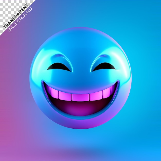 PSD 3d holographic emoji illustration