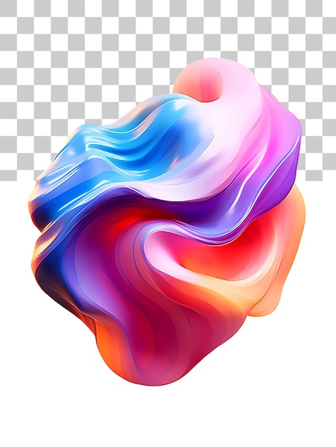 3d holographic fluid gradient transparent background