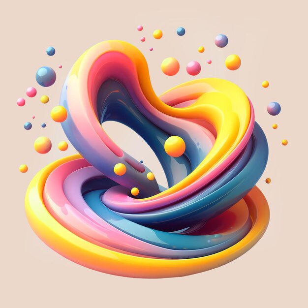 PSD 3d holographic fluid shape illustration