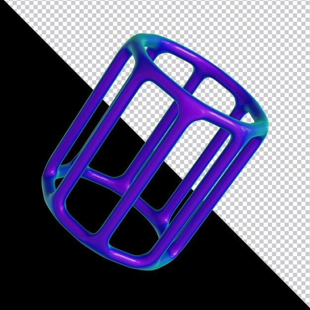3d holographic geometric shape colorful material design isolated