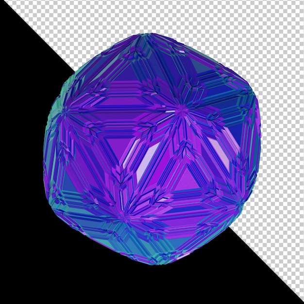 PSD 3d holographic geometric shape colorful material design isolated