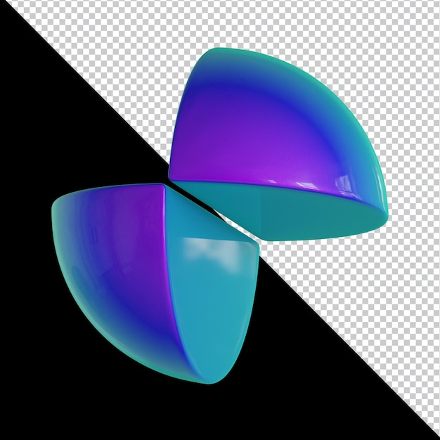 3d holographic geometric shape colorful material design isolated