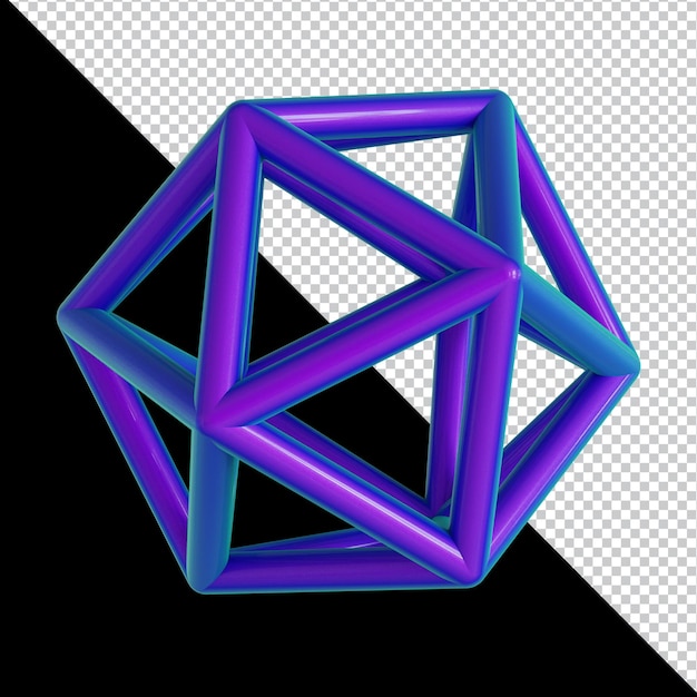 PSD 3d holographic geometric shape colorful material design isolated