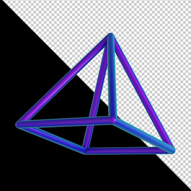 PSD 3d holographic geometric shape colorful material design isolated