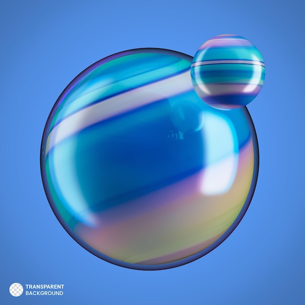 PSD 3d holographic glass sphere shape illustration