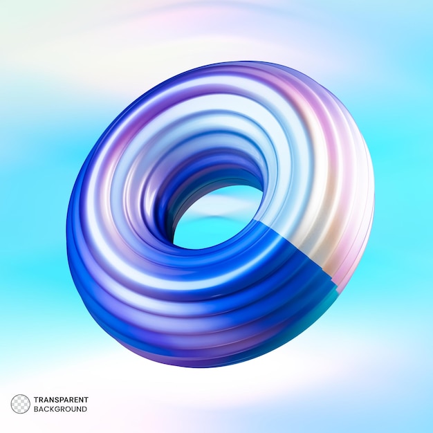 3D Holographic Glass Torus Illustration