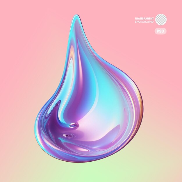 3D holographic liquid drop shape