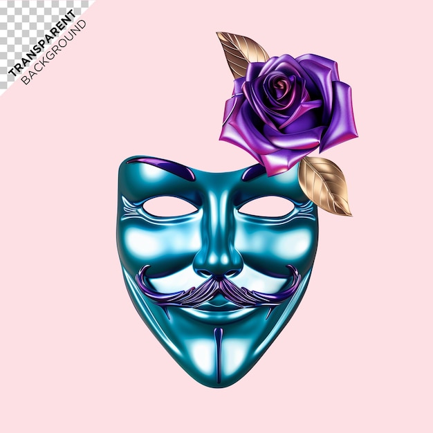 PSD 3d holographic mask ilustration