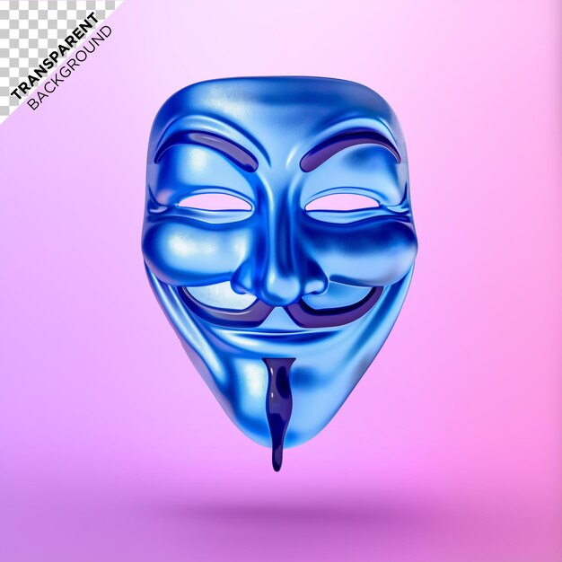 PSD 3d holographic mask ilustration