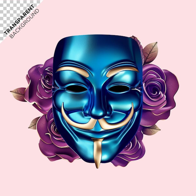 PSD 3d holographic mask ilustration