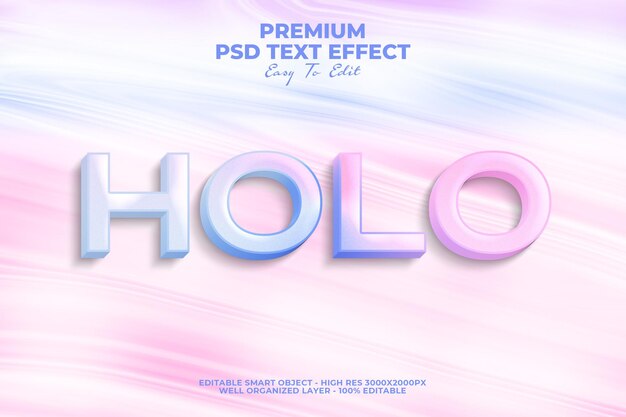 3d holographic text effect