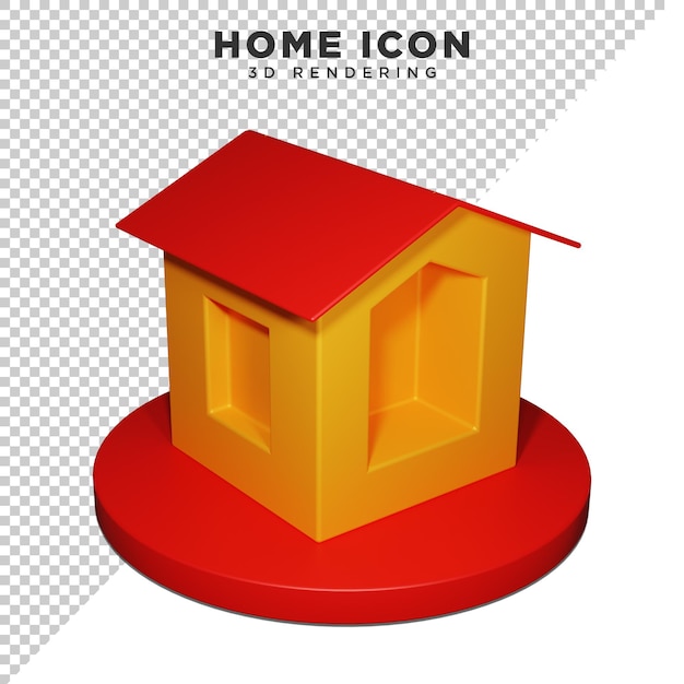 3d home icon alpha background psd