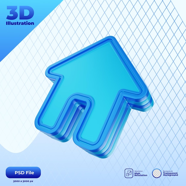 PSD illustrazione dell'icona domestica 3d