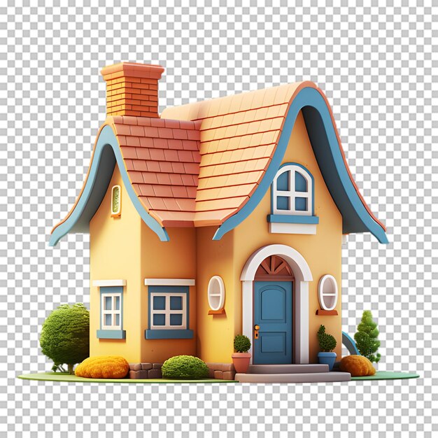 3d home illustration isolated on transparent background