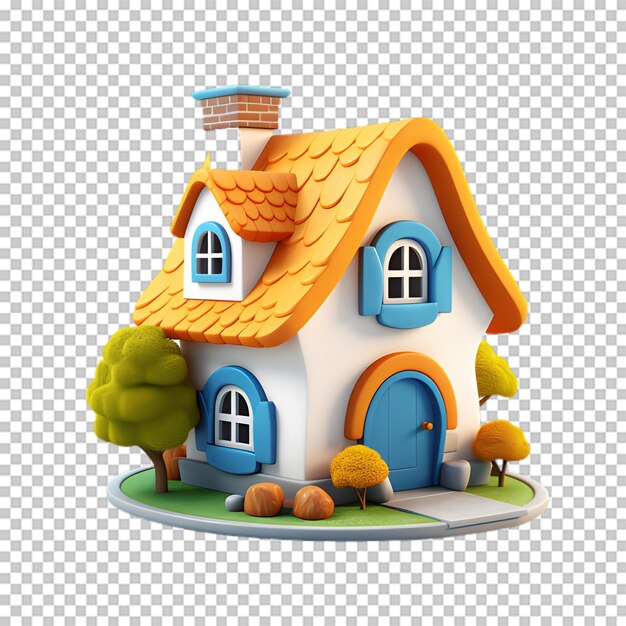 PSD 3d home illustration isolated on transparent background