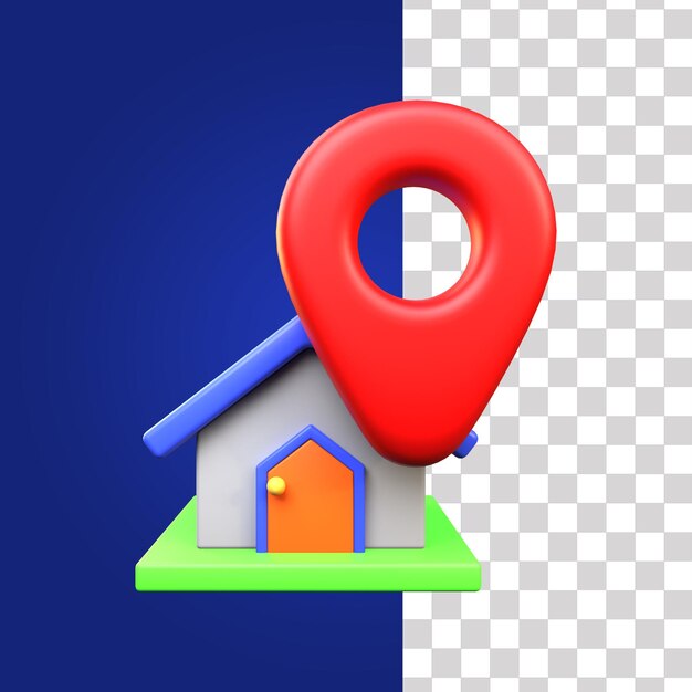 3d home location icon