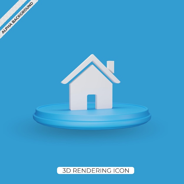 PSD 3d home render icon isolated