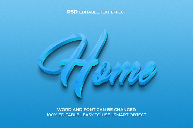 PSD 3d home text effect