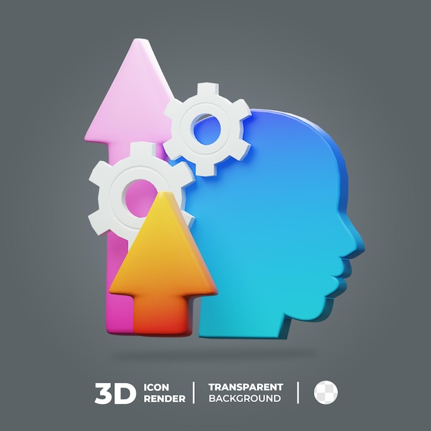 PSD 3d-hoofd pictogramverwerking