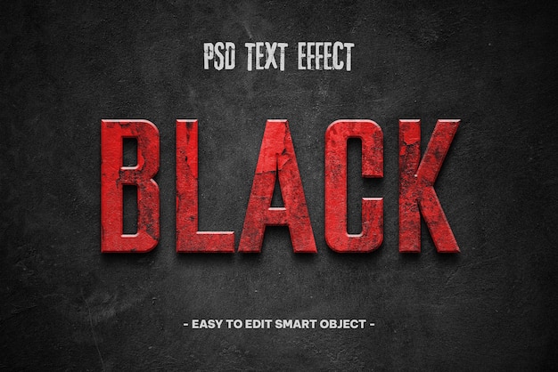 PSD 3d horror tekst stijl effect met angstaanjagende muur achtergrond