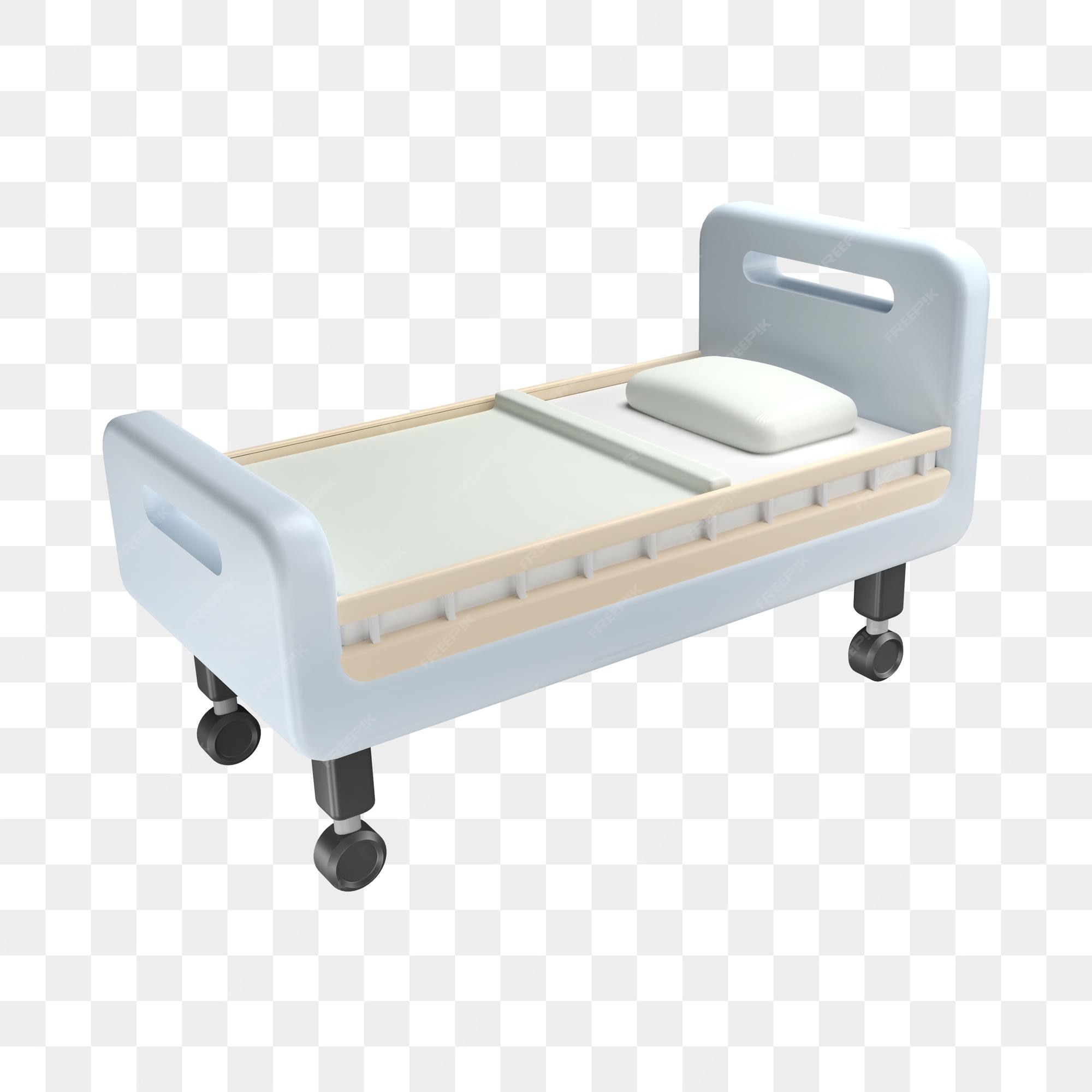 Premium PSD | 3d hospital bed psd transparent background premium psd