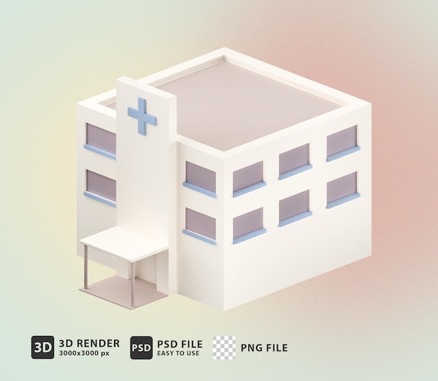 3 d の病院の建物