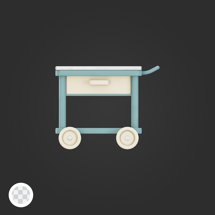 PSD 3d hospital trolley icon