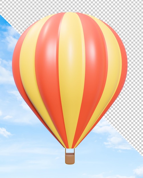 PSD 3d hot air balloon png object