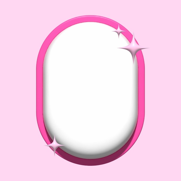 PSD 3d hot pink oval shape with sparks