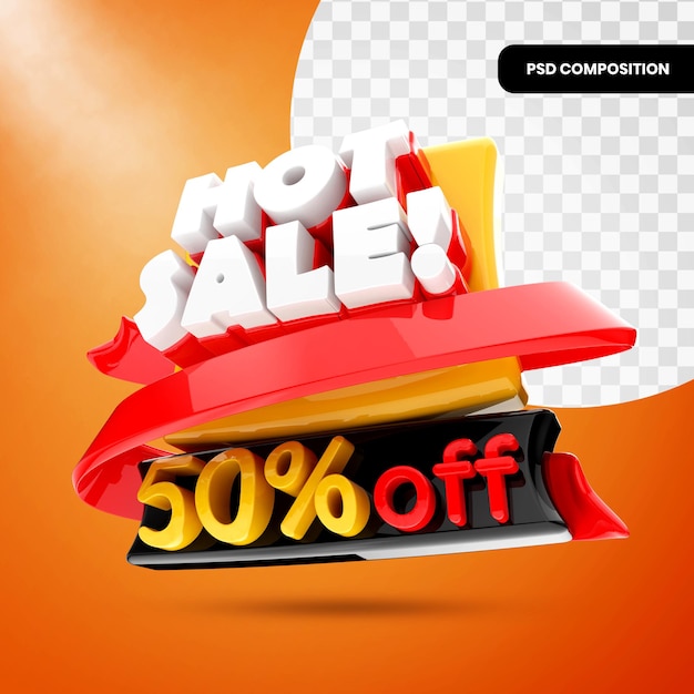 3D Hot Sale Promotion Banner  