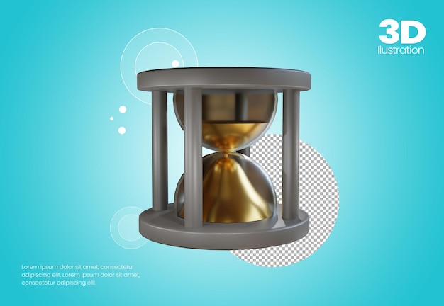 3d hourglass icon illustration