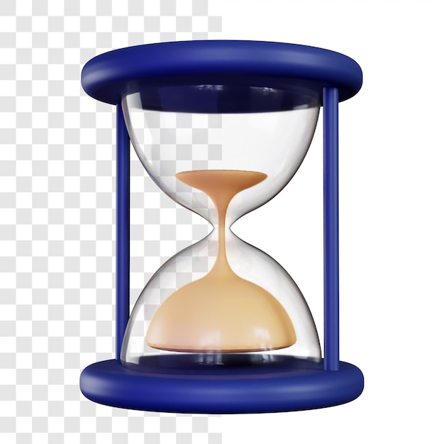 PSD 3d hourglass rendering isolated