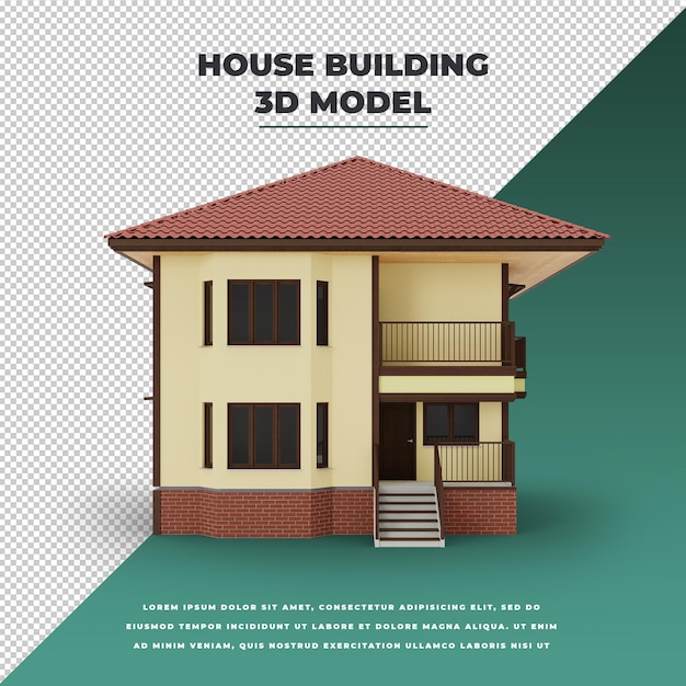 Modello 3d di costruzione di una casa