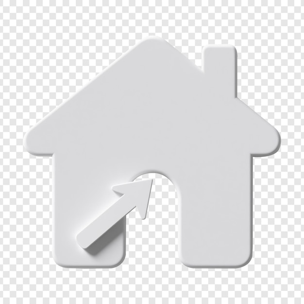 3d house icon with an arrow
