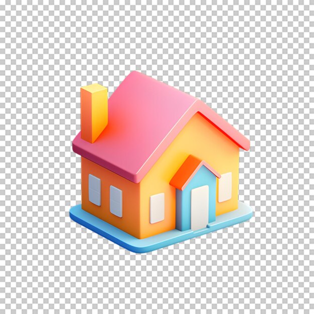 PSD 透明な背景に隔離された3dハウスのイラスト