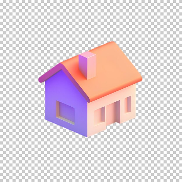 PSD 透明な背景に隔離された3dハウスのイラスト