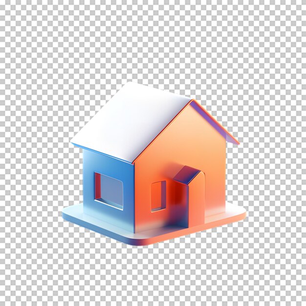 PSD 透明な背景に隔離された3dハウスのイラスト