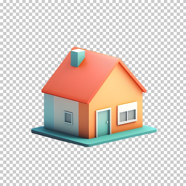 透明な背景に隔離された3dハウスのイラスト