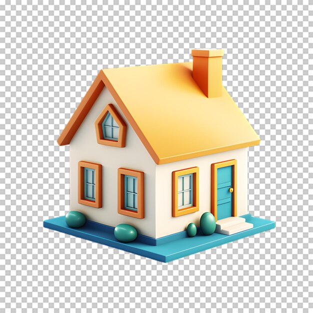 PSD 3d house illustration isolated on transparent background