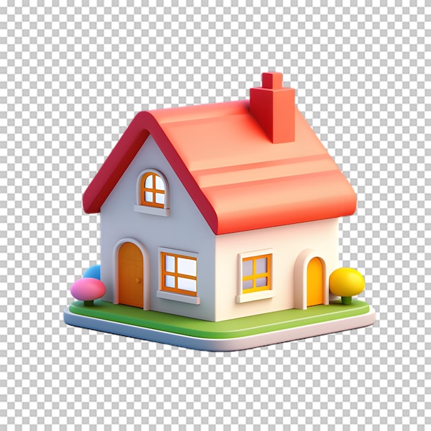 PSD 3d house illustration isolated on transparent background