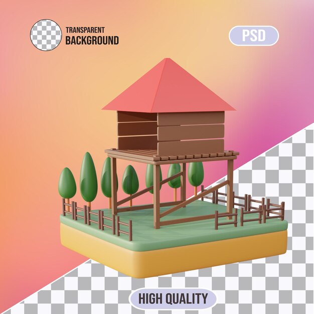 PSD 3d house illustration