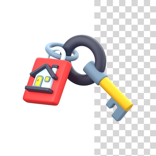 3d house key illustration