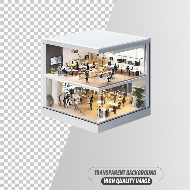 PSD 3d-модель дома на прозрачном фоне psd-файла
