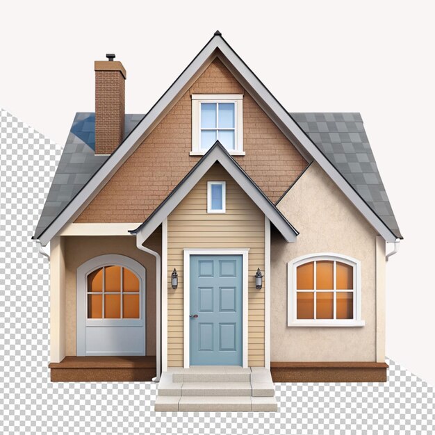 PSD 3d house on transparent background