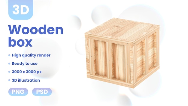 3d houten doos