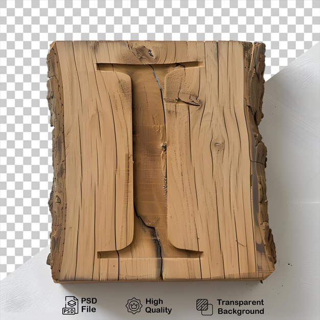 PSD 3d houten letter i alfabet png geïsoleerd op doorzichtige achtergrond