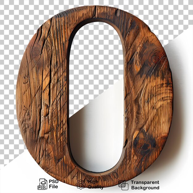 PSD 3d houten letter o alfabet png geïsoleerd op doorzichtige achtergrond