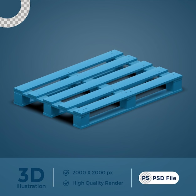 3d houten pallet met hoogwaardige render png psd